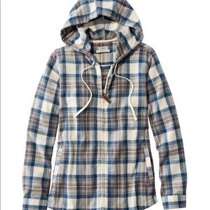 L.L. Bean Women's Scotch Plaid Flannel Shirt, Relaxed Zip Hoodie